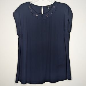 Jeweled top by the Limited in dark blue size XL women's short sleeve top